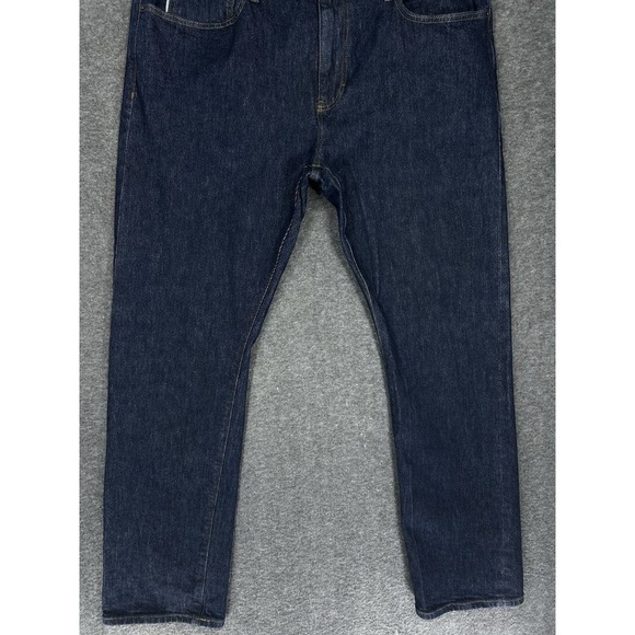 J. Crew Selvedge Flex Jeans Mens 40x32 Dark Wash Straight Leg Stretch - Picture 3 of 11